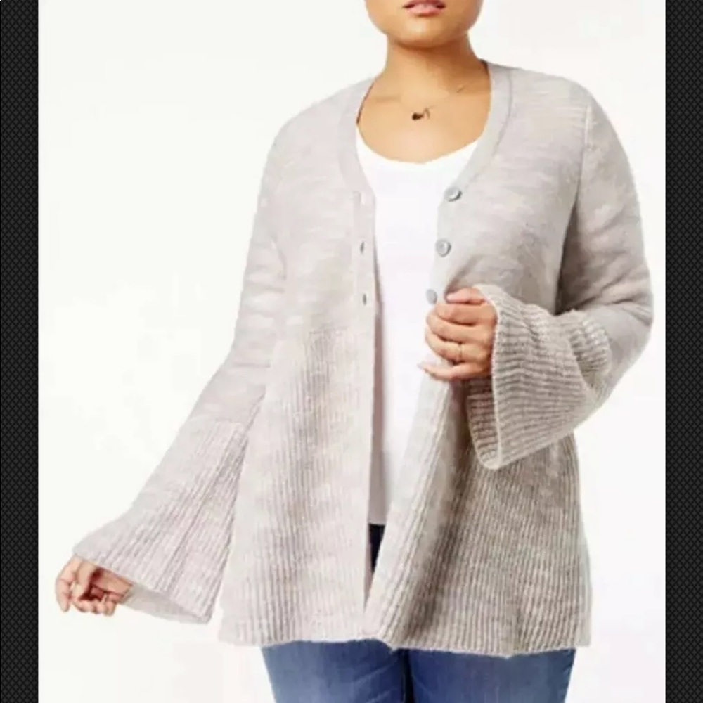 Style & Co Women's Bell-Sleeve Babydoll Cardigan L